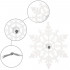 Decoratiune brad fulg de zapada cu cristal, set 2 bucati, 12cm, alb [3]