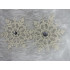 Decoratiune brad fulg de zapada cu cristal, set 2 bucati, 12cm, alb [9]