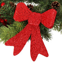 Set 2 ornamente pentru bradul de Craciun, fundita, 18cm, rosu Set 2 ornamente pentru bradul de Craciun, fundita, 18cm, rosu