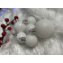 Set globuri si decoratiuni de Craciun, 100 piese, diverse dimensiuni cu stea, alb [16]