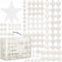 Set globuri si decoratiuni de Craciun, 100 piese, diverse dimensiuni cu stea, alb [6]