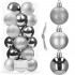 Set globuri de Craciun, 20 bucati, 3 modele, 4cm, argintiu [2]