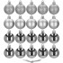 Set globuri de Craciun, 20 bucati, 3 modele, 4cm, argintiu [3]