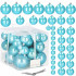 Set globuri de Craciun, 37 bucati, 3-8cm, albastru perla [5]