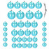 Set globuri de Craciun, 37 bucati, 3-8cm, albastru perla [8]