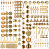 Set globuri si decoratiuni de Craciun, 155 piese, diverse dimensiuni, auriu [5]