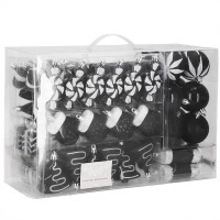 Set globuri si decoratiuni de Craciun, 77 piese, diverse dimensiuni, negru Set globuri si decoratiuni de Craciun, 77 piese, diverse dimensiuni, negru