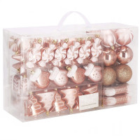 Set globuri si decoratiuni de Craciun, 77 piese, diverse dimensiuni, roz auriu Set globuri si decoratiuni de Craciun, 77 piese, diverse dimensiuni, roz auriu