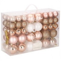 Set globuri si decoratiuni de Craciun, 86 piese, diverse dimensiuni, alb auriu Set globuri si decoratiuni de Craciun, 86 piese, diverse dimensiuni, alb auriu