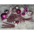 Set globuri si decoratiuni de Craciun, 101 piese, diverse dimensiuni, alb roz [22]
