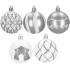 Set globuri de Craciun cu modele de sarbatori, 30 bucati, 6cm, argintiu [4]