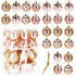 Set globuri de Craciun cu modele de sarbatori, 24 bucati, 6cm, rose [13]