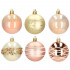 Set globuri de Craciun cu modele de sarbatori, 30 bucati, 6cm, roz si auriu [8]