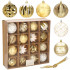 Set globuri de Craciun, 16 bucati, 8cm, 6 modele, auriu [2]