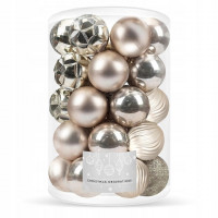 Set globuri de Craciun, 30 bucati, 6 modele, 8cm, auriu Set globuri de Craciun, 30 bucati, 6 modele, 8cm, auriu
