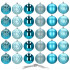 Set globuri de Craciun, 30 bucati, 6 modele, 8cm, albastru [10]