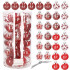 Set globuri de Craciun Inedit, 30 bucati, 7cm, transparente si rosu [10]