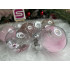 Set globuri de Craciun Inedit, 24 bucati, 5cm, transparente si roz pal [12]