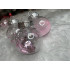 Set globuri de Craciun Inedit, 24 bucati, 5cm, transparente si roz pal [21]
