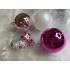 Set globuri de Craciun Inedit, 30 bucati, 6cm, transparente si roz [19]