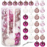 Set globuri de Craciun Inedit, 30 bucati, 6cm, transparente si roz [6]