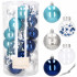 Set globuri de Craciun Inedit, 30 bucati, 6cm, transparente si albastru [5]