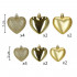 Set globuri decorative in forma de inima, 16 bucati, plastic, 4-7 cm, auriu [8]