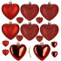 Set globuri decorative in forma de inima, 16 bucati, plastic, 4-7 cm, rosu [8]