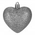 Set globuri decorative in forma de inima, 16 bucati, plastic, 4-7 cm, argintiu [6]