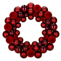 Coronita decorativa cu globuri rotunde, 55 bucati, plastic, 2.5–4.5 cm, rosu Coronita decorativa cu globuri rotunde, 55 bucati, plastic, 2.5–4.5 cm, rosu