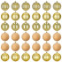 Set globuri decorative, 36 bucati, plastic, 6.5 cm, auriu si ecru [13]