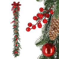 Ghirlanda artificiala decorativa de Craciun, aspect inzapezit, 150 cm, ace 3D, verde Ghirlanda artificiala decorativa de Craciun, aspect inzapezit, 150 cm, ace 3D, verde