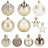 Set globuri si decoratiuni de Craciun, 70 piese, diverse dimensiuni, auriu si crem [22]