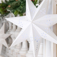 Stea decorativa 3D din hartie ajurata, 50cm, alba Stea decorativa 3D din hartie ajurata, 50cm, alba