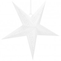 Stea decorativa 3D din hartie ajurata, 60cm, alba Stea decorativa 3D din hartie ajurata, 60cm, alba