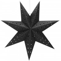 Stea decorativa 3D din hartie ajurata, 50cm, neagra Stea decorativa 3D din hartie ajurata, 50cm, neagra