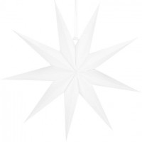 Stea decorativa 3D din hartie, cu 9 colturi, 60cm, alba Stea decorativa 3D din hartie, cu 9 colturi, 60cm, alba