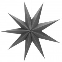 Stea decorativa 3D din hartie, cu 9 colturi, 60cm, argintie Stea decorativa 3D din hartie, cu 9 colturi, 60cm, argintie