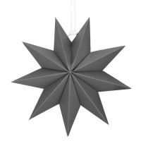 Stea decorativa 3D din hartie, cu 9 colturi, 30cm, argintie Stea decorativa 3D din hartie, cu 9 colturi, 30cm, argintie
