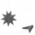 Stea decorativa 3D din hartie, cu 9 colturi, 30cm, argintie [4]