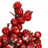 Ramura decorativa Craciun cu fructe rosii, acadea si sfoara iuta, 24 cm, rosu [10]
