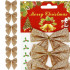 Set 6 ornamente pentru bradul de Craciun, fundita, 8cm, auriu [3]