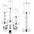 Set 3 sfesnice metalice cu glob cristal si abajur sticla, 28-41 cm, argintiu [2]