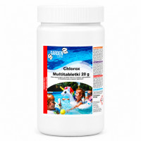 Tablete clor pentru piscina 20 g, dezinfectare apa, efect antibacterian si anti alge, 1 kg Tablete clor pentru piscina 20 g, dezinfectare apa, efect antibacterian si anti alge, 1 kg