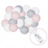 Instalatie decorativa 20 LED, lumina alba calda, 4.1 m, bile roz/alb/gri [7]