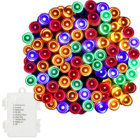 Instalatie lumini de exterior pentru gradina, 9 metri, 120 LED-uri, cu baterii, multicolor Instalatie lumini de exterior pentru gradina, 9 metri, 120 LED-uri, cu baterii, multicolor