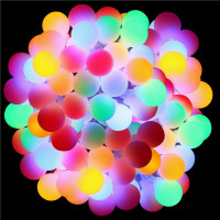 Instalatie bile luminoase pentru gradina, 7,5 metri, 50 LED-uri, cu baterii, multicolor