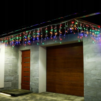 Ghirlanda luminoasa tip perdea 200 LED-uri, 8m, pentru interior/exterior, iluminare multicolora Ghirlanda luminoasa tip perdea 200 LED-uri, 8m, pentru interior/exterior, iluminare multicolora