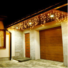 Ghirlanda luminoasa tip perdea 300 LED-uri, 12m, pentru interior/exterior, iluminare galbena