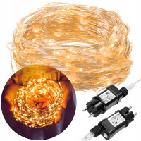 Instalatie lumina decorativa cu 300 LED-uri, 30m, pentru interior/exterior, iluminare galbena Instalatie lumina decorativa cu 300 LED-uri, 30m, pentru interior/exterior, iluminare galbena